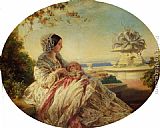 Franz Xavier Winterhalter Canvas Paintings - Queen Victoria with Prince Arthur
